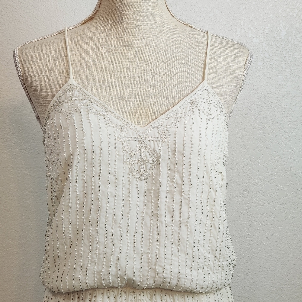 Lulu's From This Day Forward Ivory Beaded Romper Size: S - Picture 4 of 15